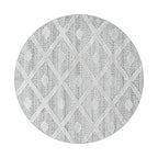 Round Scandinavian Rug - Pitea Ethno Cream/Grey