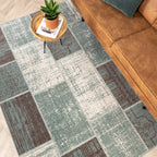 Patchwork Rug - Spring Green/Grey