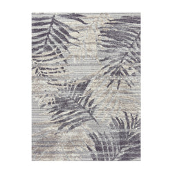 Soft floor rug - Oceane Leaves Grey