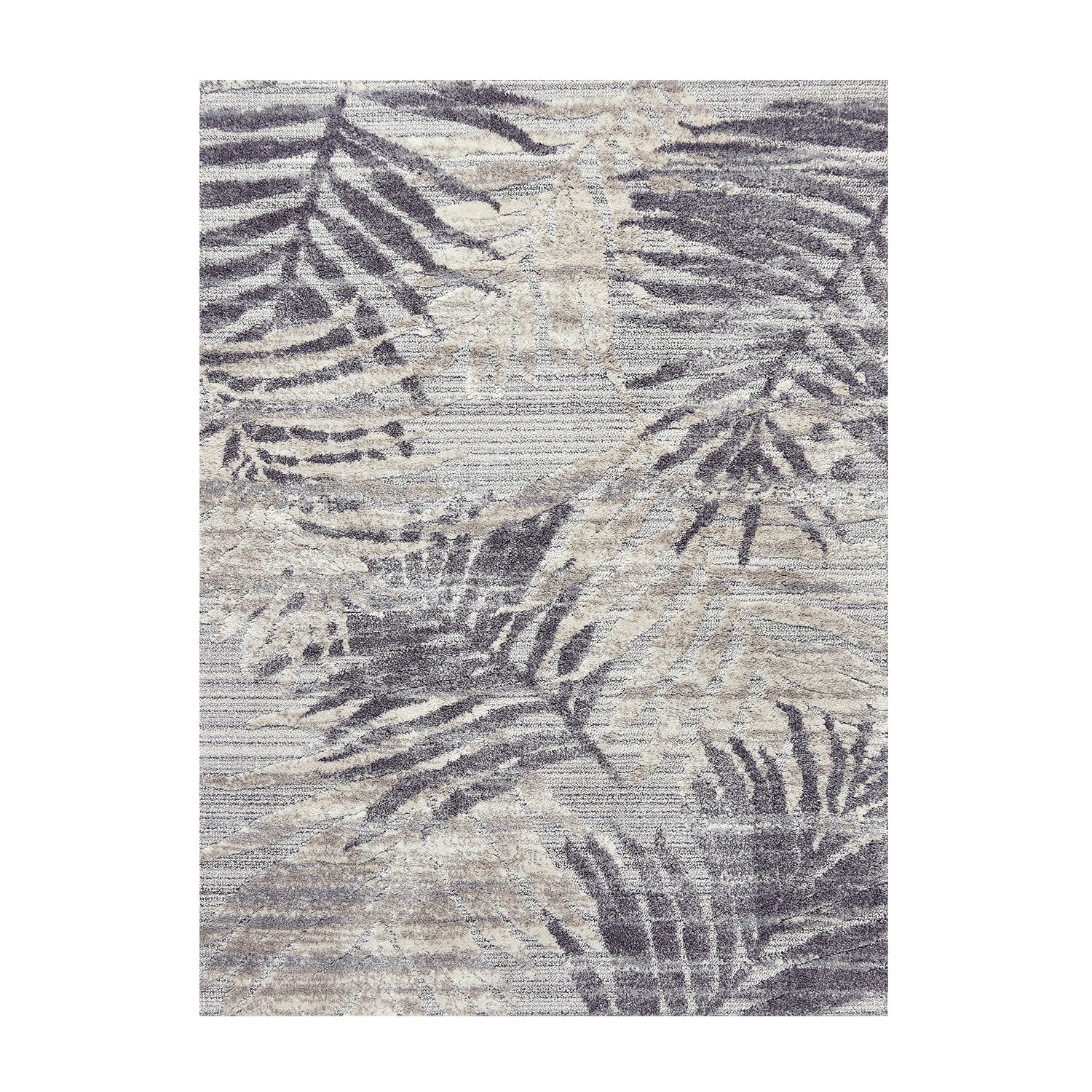 Soft floor rug - Oceane Leaves Grey