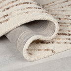 Abstract floor rug - Maceo Swirl Cream/Brown