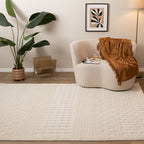 Washable Rug - Dunya Geo White