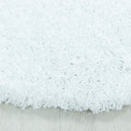 Round high-pile floor rug - Softy White