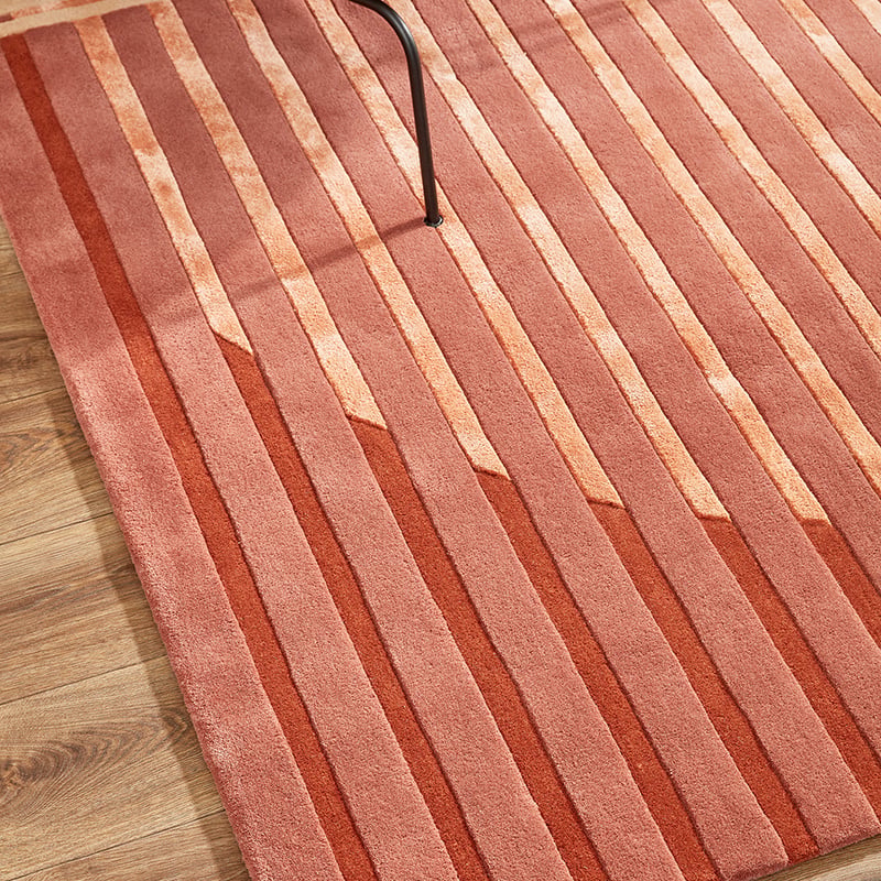 Modern wool floor rug - Fano Red