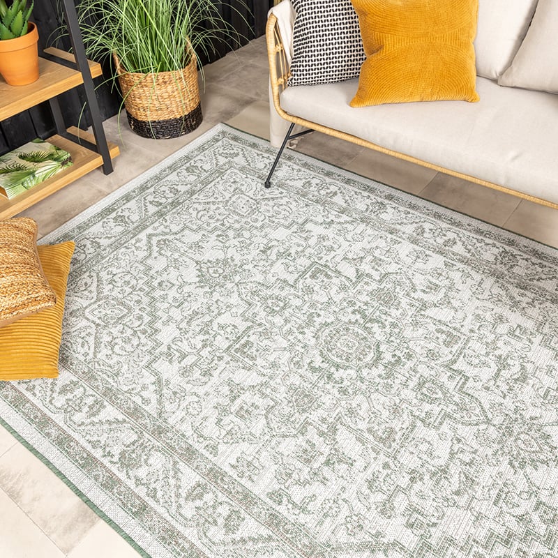 Vintage Outdoor Rug - Victoria Aztec Green