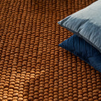 Wool floor rug - New Loop Ochre Yellow/Brown 631
