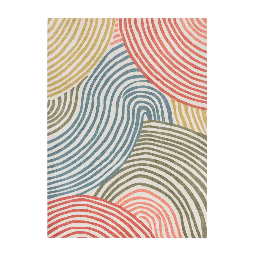 Washable Floor Rug - Fabio Swirl Multicolor