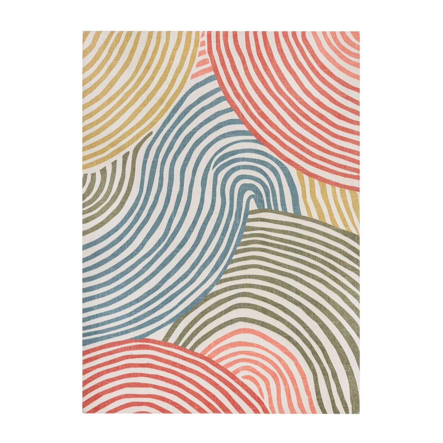 Washable Floor Rug - Fabio Swirl Multicolor