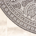 Round Outdoor Rug - Summer Oriental Grey