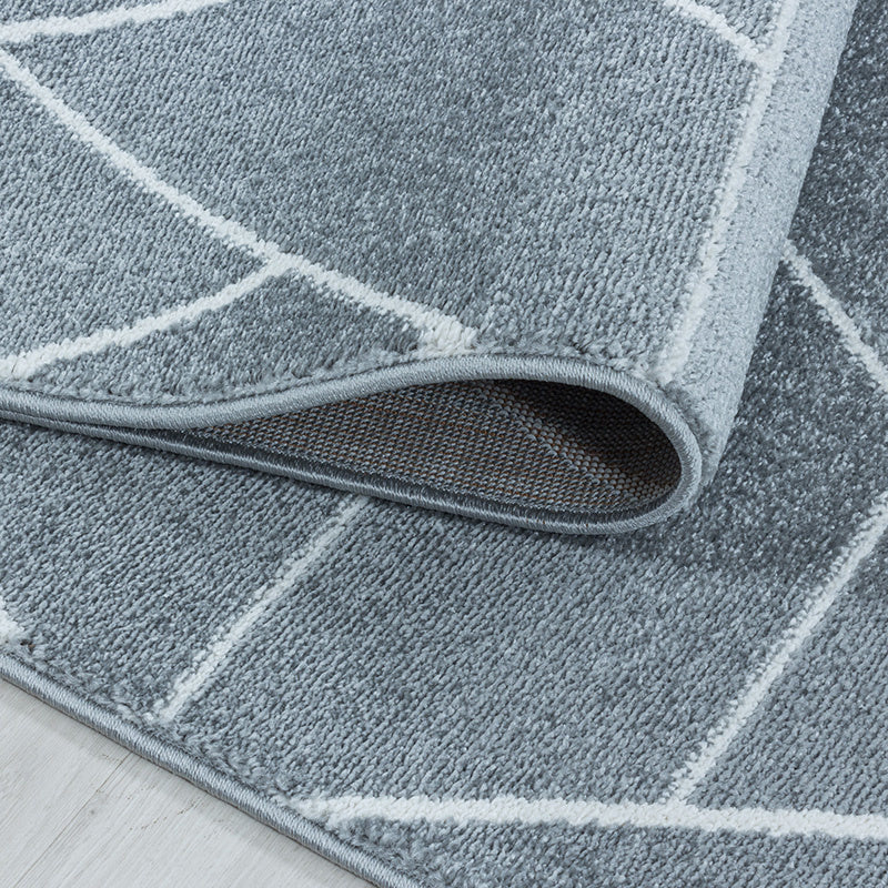 Retro Floor Rug - Stencil Triangle Grey/White