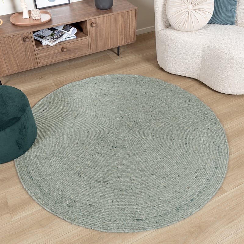 Round Wool Rug - Wise Green