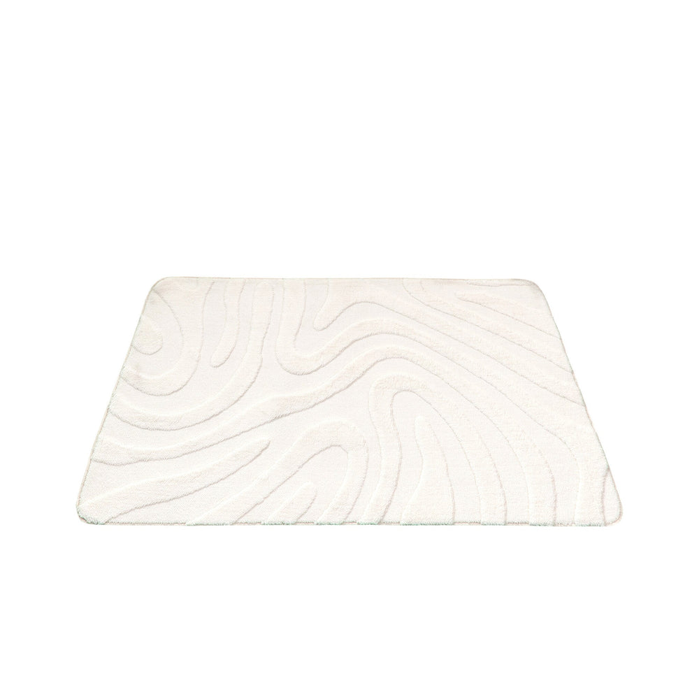 Bathroom Rug - Cassie Shapes White