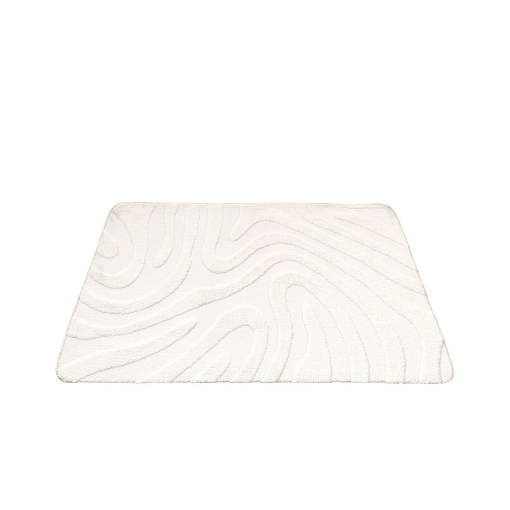 Bathroom Rug - Cassie Shapes White