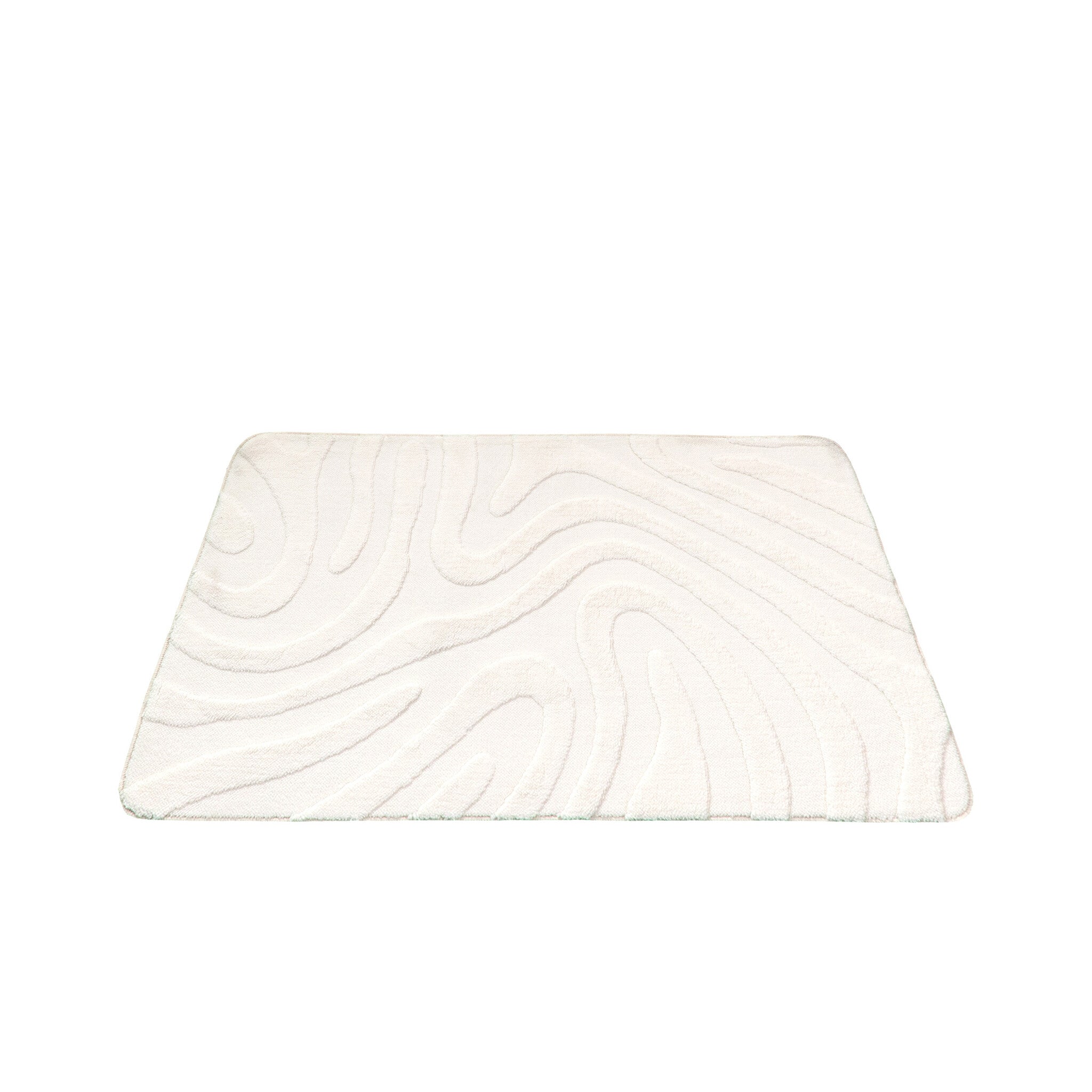Bathroom Rug - Cassie Shapes White