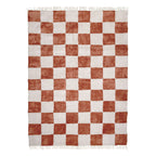 Checkerboard Rug - Blox Fringe Terracotta