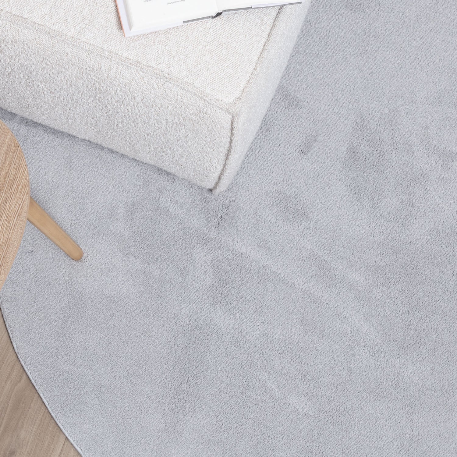 Round Washable Rug - Vivid Grey