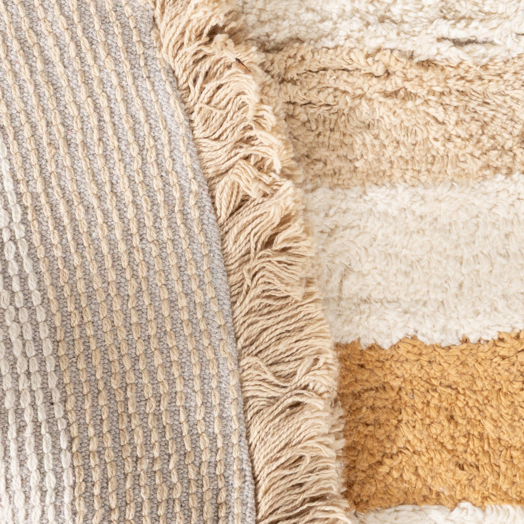 Round washable kids rug - Milo Beige