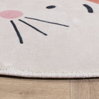 Round Washable Kids Rug - Sammy Fox Orange