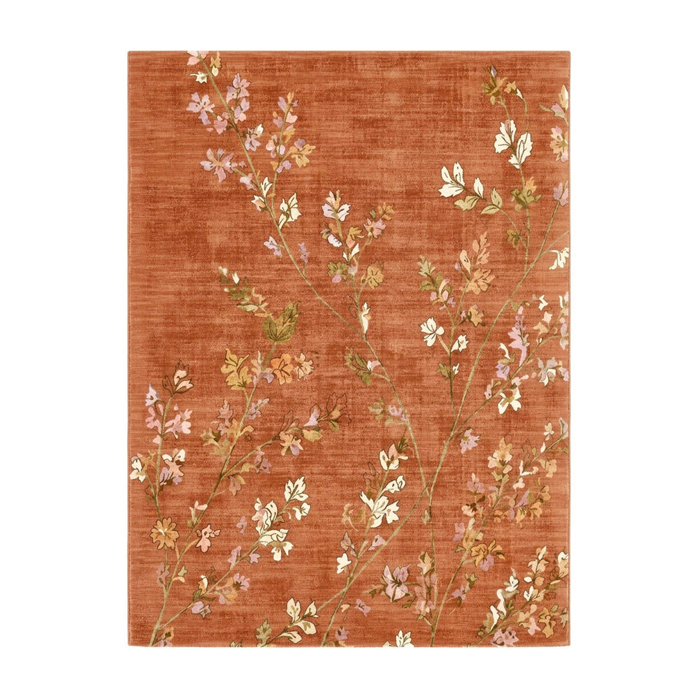 Washable rug - Misty Floral Terracotta