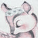 Round children's floor rug - Bambi Deer Pink