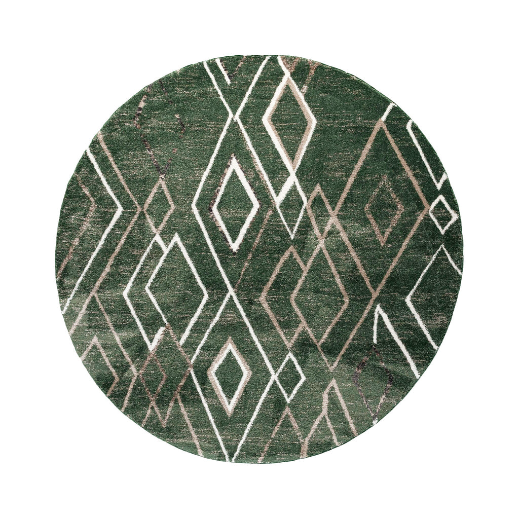 Berber rug round - Blend Diamond Green