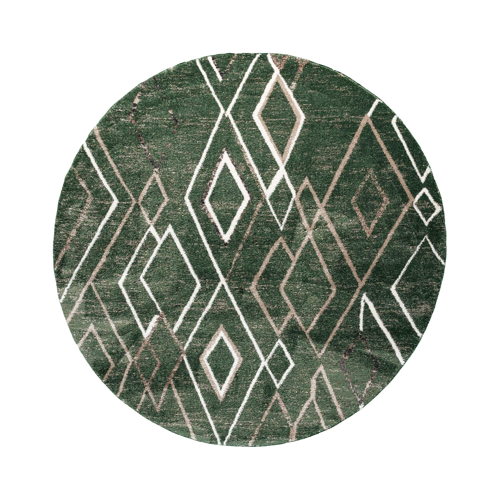 Berber rug round - Blend Diamond Green