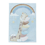 Children's floor rug - Lucy Giraffe Blue