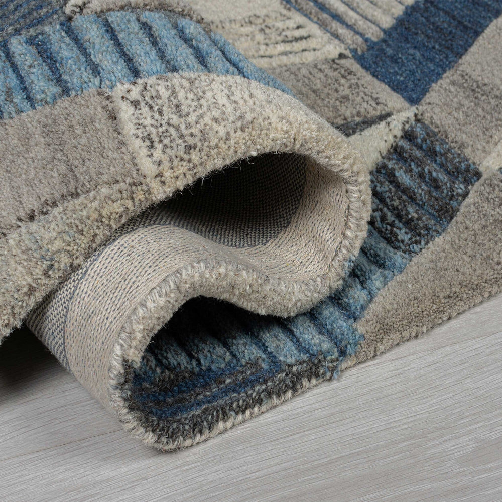 Graphic floor rug - Mado Asher Grey/Blue