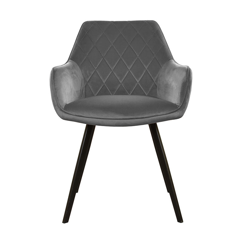Velvet Dining Chair - Karl Dark Grey