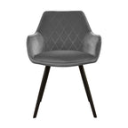 Velvet Dining Chair - Karl Dark Grey