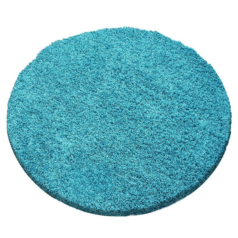 Round high-pile floor rug - Sade Turquoise