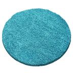 Round high-pile floor rug - Sade Turquoise