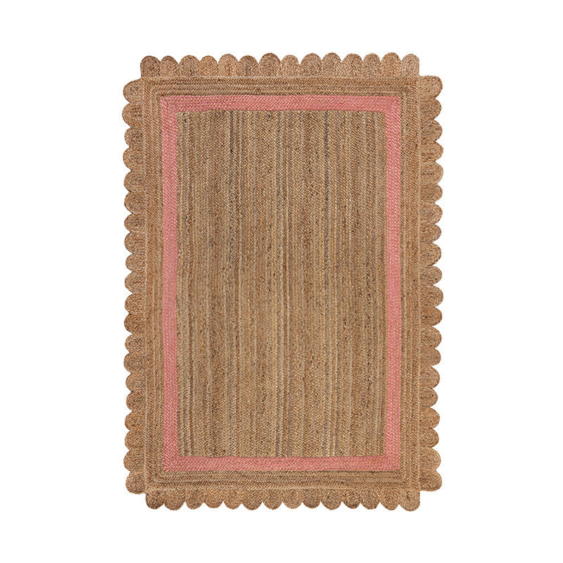 Jute floor rug - Grazo Natural/Pink