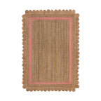Jute floor rug - Grazo Natural/Pink
