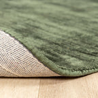 Round Viscose Rug - Pearl Dark Green