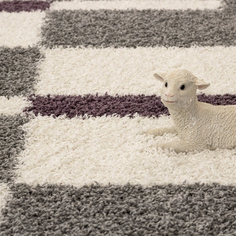High-pile floor rug - Gala Purple
