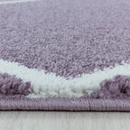 Low-pile floor rug - Smoothly Lines Purple/White