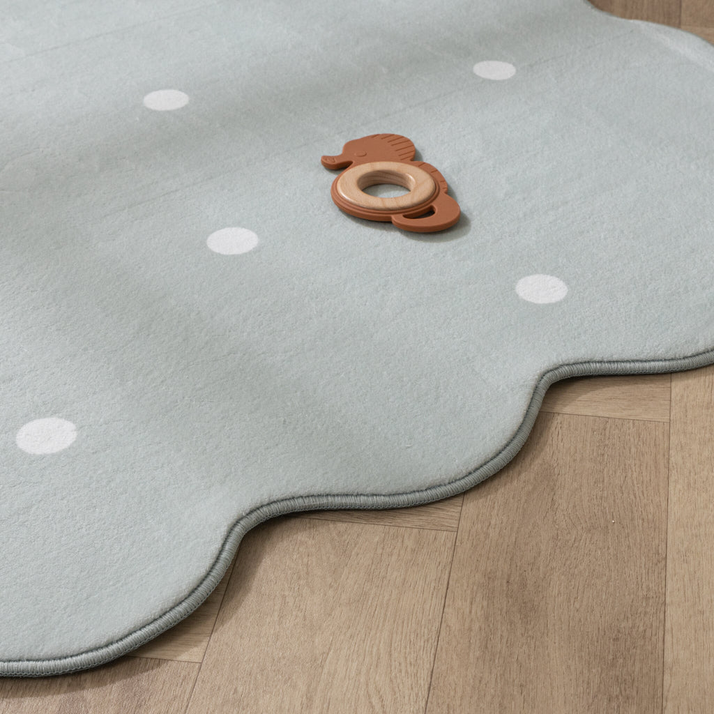 Kids Room Rug - Cloudy Dots Mint