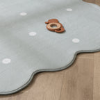 Kids Room Rug - Cloudy Dots Mint