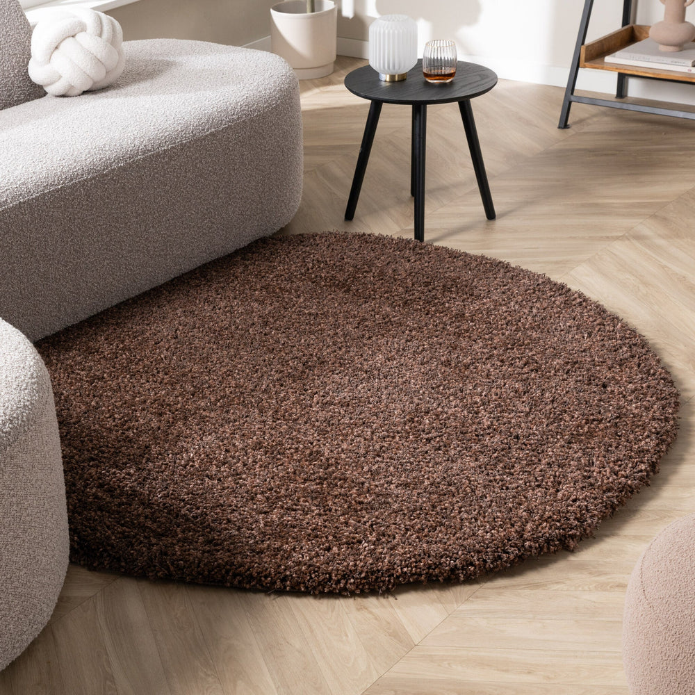 Round shaggy rug - Yves Brown