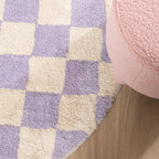 Round Retro Rug - Gambit Lilac/White