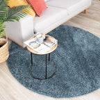 Round High Pile Rug - Lofty Blue