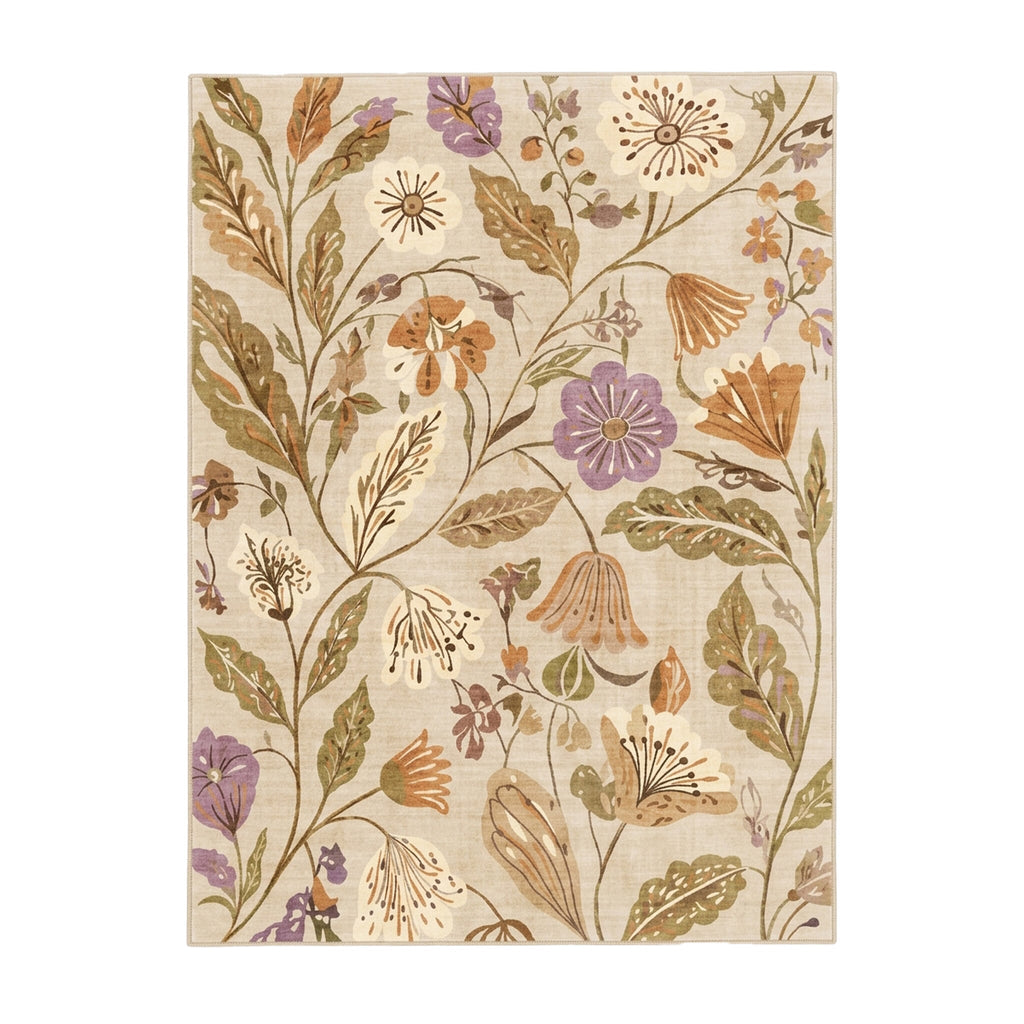 Washable rug – Misty Flowers Cream