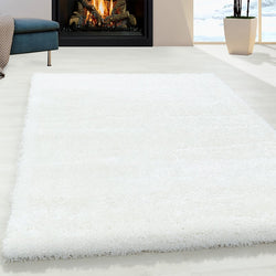 High pile floor rug - Blushy White