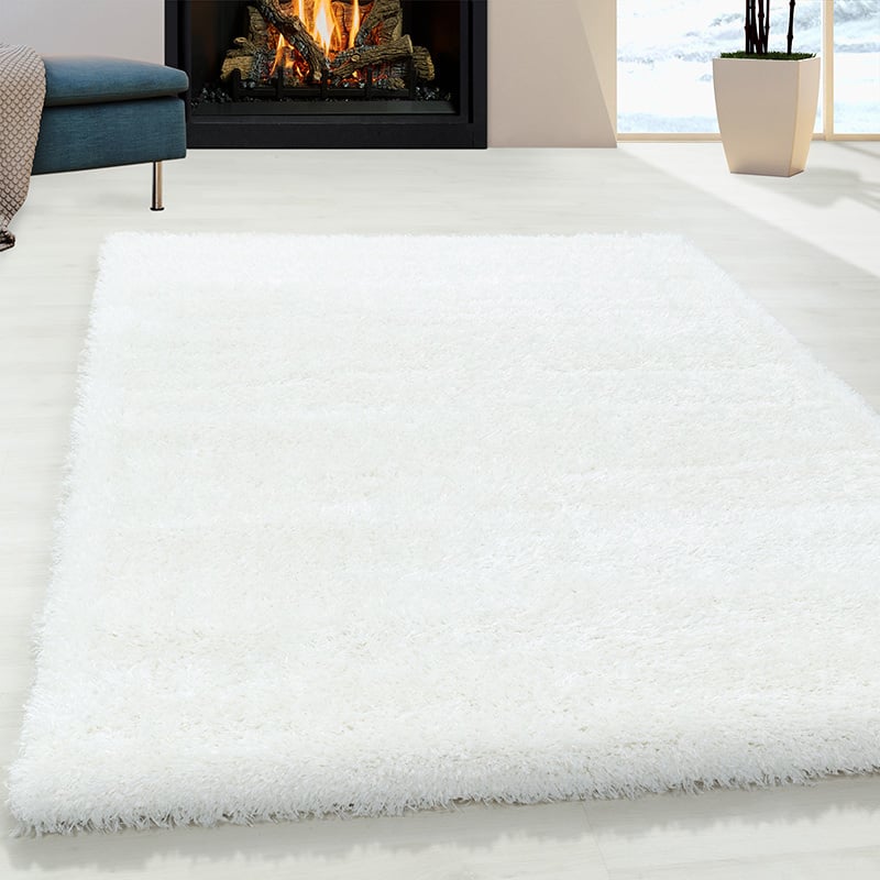 High pile floor rug - Blushy White