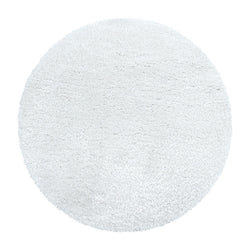 Round high-pile floor rug - Blushy White