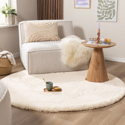 Round High Pile Rug - Comfy Supreme Cream