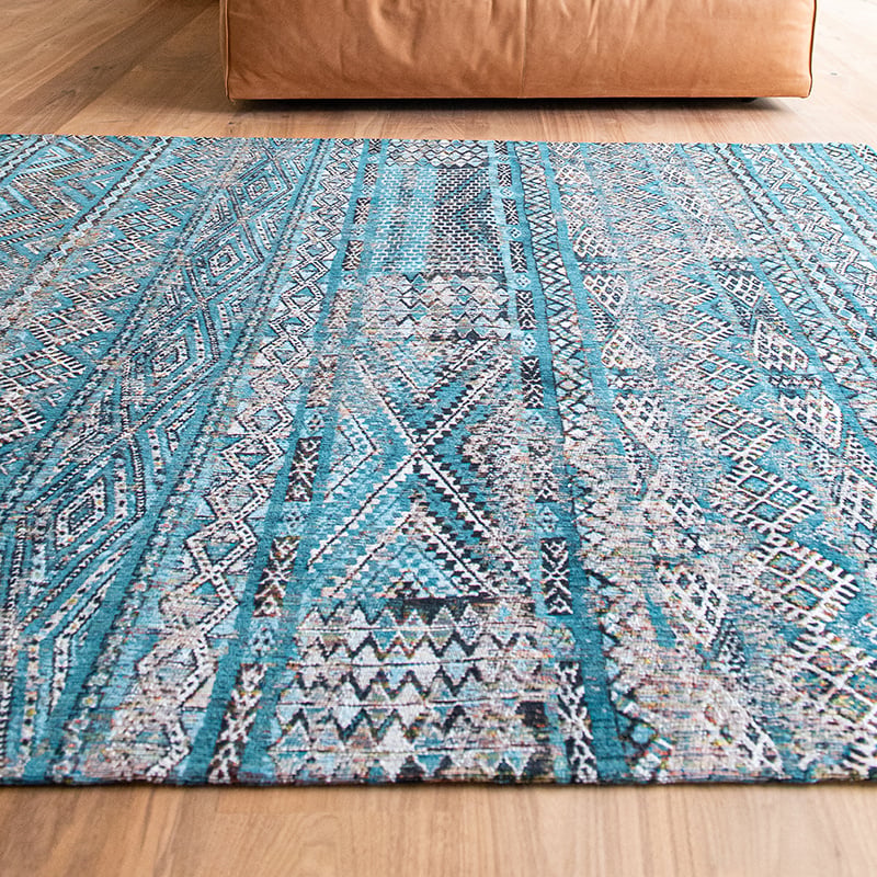 Vintage floor rug - Antiquarian Kilim Blue 9110
