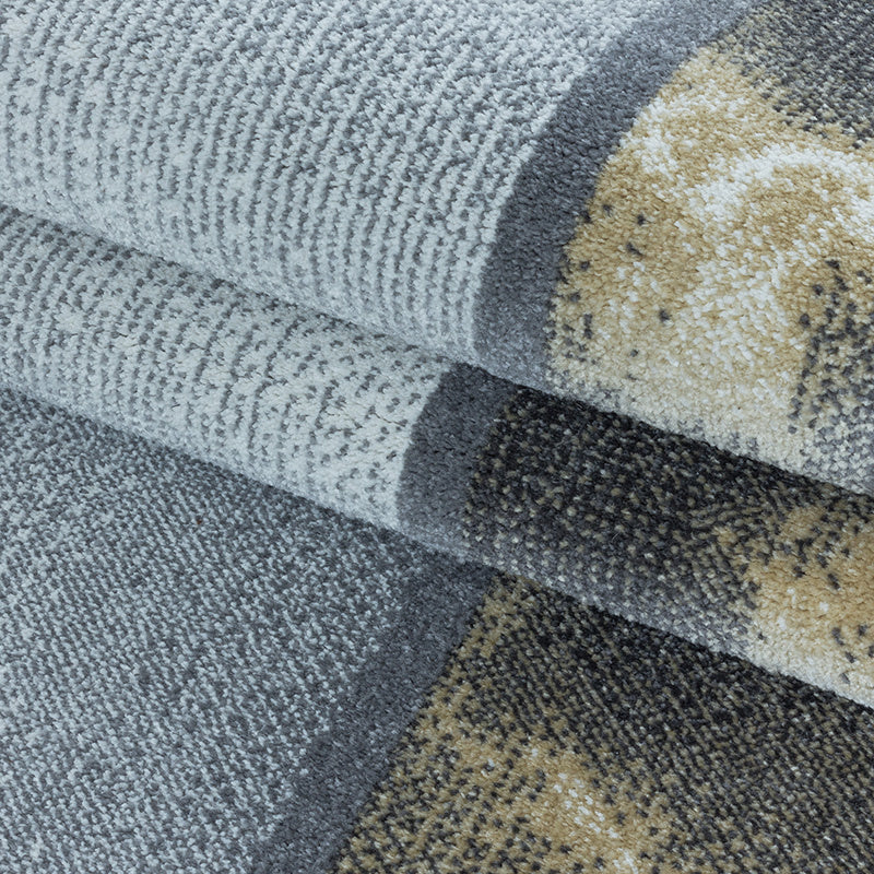Modern floor rug - Optimism Box Yellow/Gray