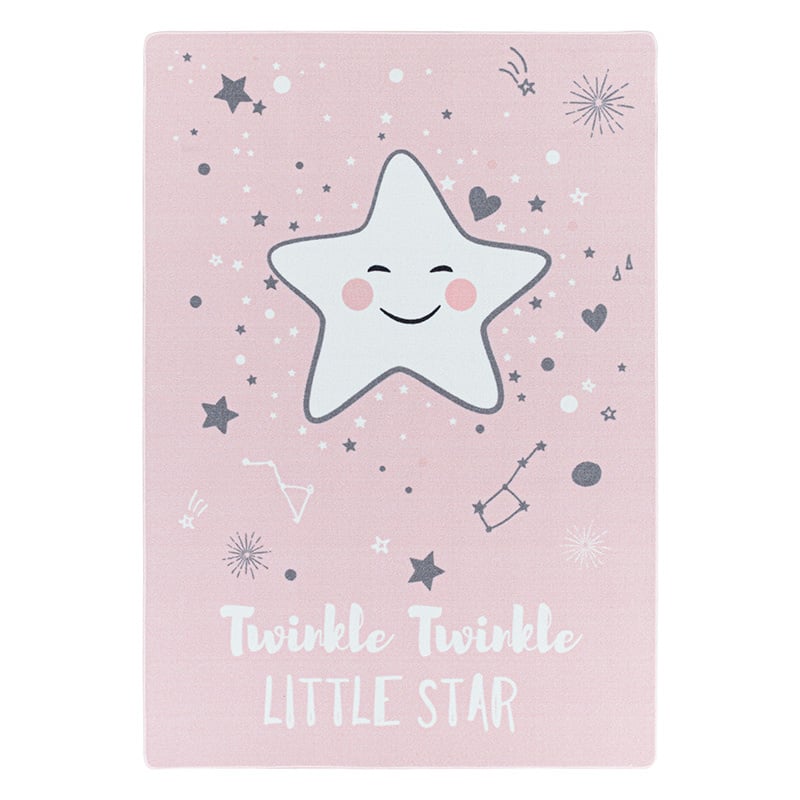 Children's floor rug - Pleun Star Pink